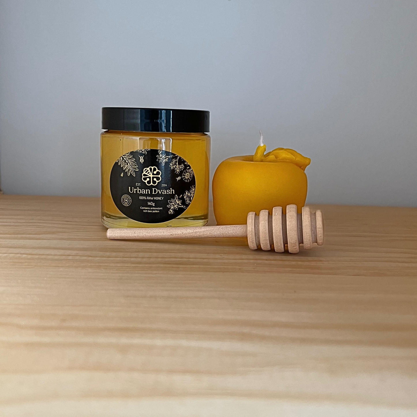 Paquet cadeau de bougie en forme de pomme - 100% cire d'abeille