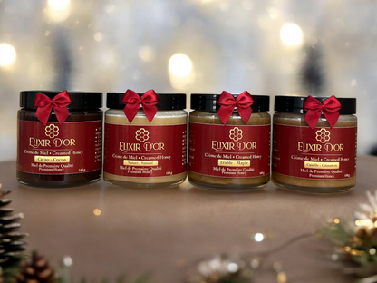 Creamed Honey Gift Set - Raw Honeycomb, creamed  Honey & Beeswax Candle